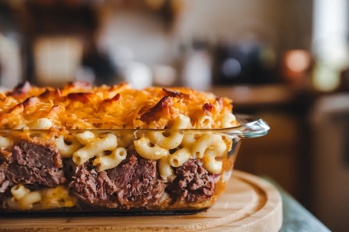 Mac and Cheese Meatloaf Casserole