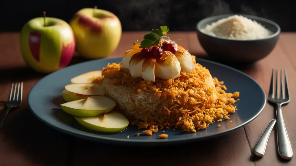 curry apple and deep fried rice recipe